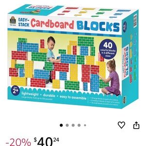 Teacher Created Resources Easy-Stack Cardboard Blocks 40 Piece Set
